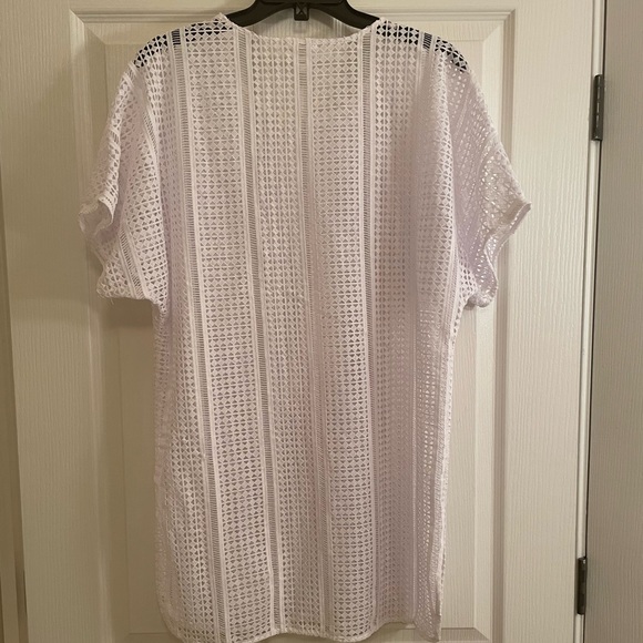 MIKOH White Ko Samui Crocheted Lace Short Sleeve Cover Up - Picture 9 of 12